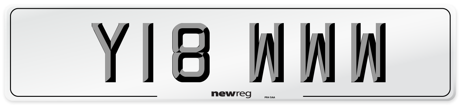 Y18 WWW Number Plate from New Reg